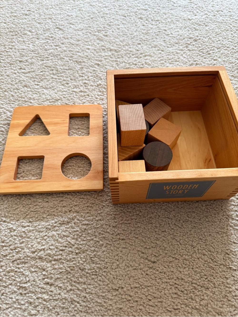 NIB Wooden Story Shape Sorter